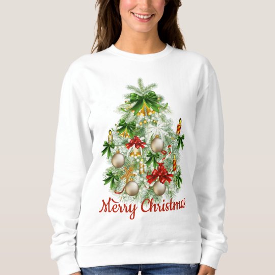 Merry Christmas Tree Sweatshirt | Zazzle.com