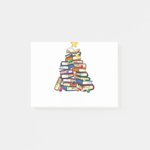 Merry christmas tree teachers love reading books l post_it notes