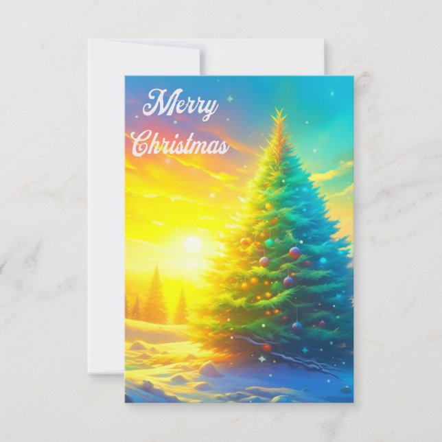 Merry Christmas Tree Thank You Card (Front)