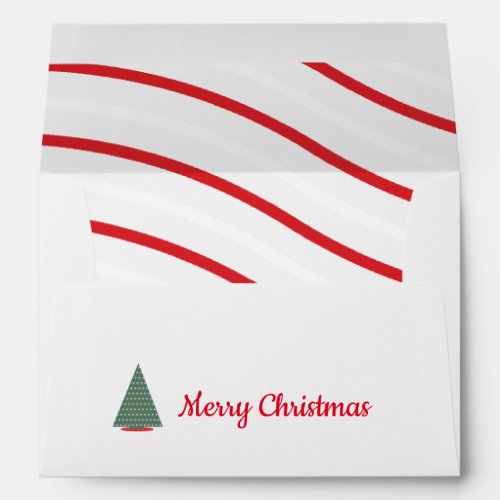 Merry Christmas Tree Theme Holiday Red Candy  Envelope