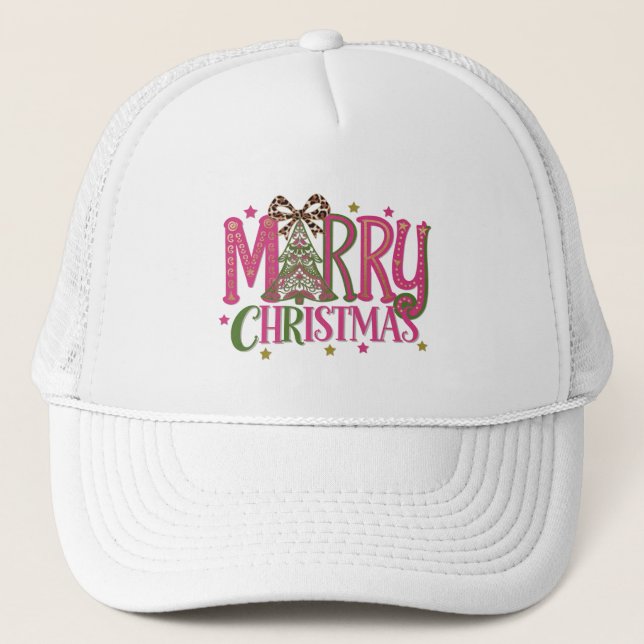 Merry Christmas tree Trucker Hat (Front)
