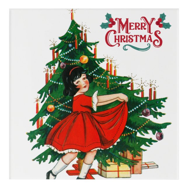 Merry christmas tree vintage art  (Front)