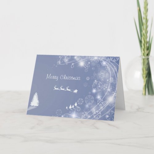 Merry Christmas Tree with Raiding Reindeer Holiday Card