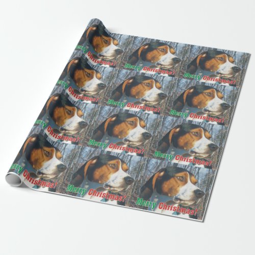 Merry Christmas Treeing Walker Coonhound Wrapping Paper