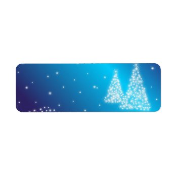Merry Christmas Trees And Stars Label by bonfirechristmas at Zazzle