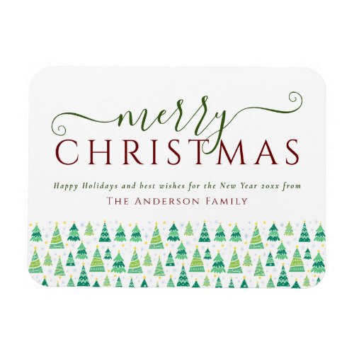 Merry Christmas Trees Family Holiday Magnet