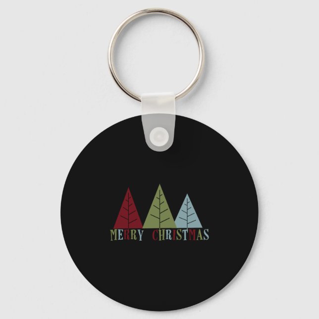 Merry Christmas Trees Keychain (Front)