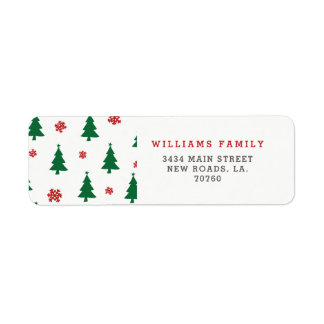 Merry Christmas Trees Label
