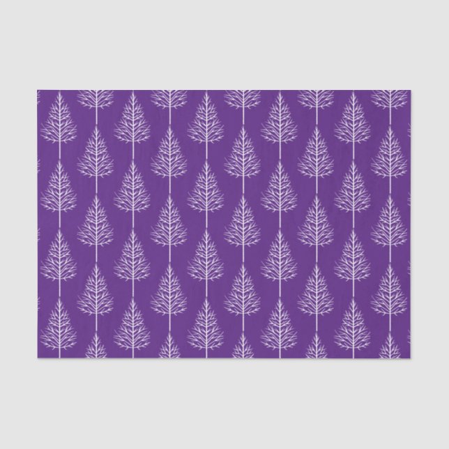 Merry Christmas, trees, polka dots purple holiday Tissue Paper (Front)