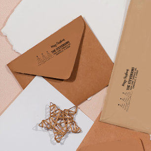 Merry Christmas Trees Return Address Self-inking Stamp