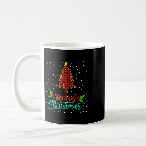 Merry Christmas Trees With Buffalo Plaid Leopard P Coffee Mug