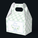 Merry Christmas Trellis and Swag with Blue Bow Favor Boxes<br><div class="desc">This chic favor box features a grandmillennial Christmas design with a blue and green holly swag with blue bow with text that says "Merry Christmas to You." The background has decorative Blue and green trellis pattern.</div>