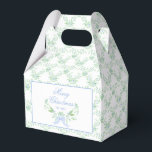 Merry Christmas Trellis and Swag with Blue Bow Favor Boxes<br><div class="desc">This chic favor box features a grandmillennial Christmas design with a blue and green holly swag with blue bow with text that says "Merry Christmas to You." The background has decorative Blue and green trellis pattern.</div>