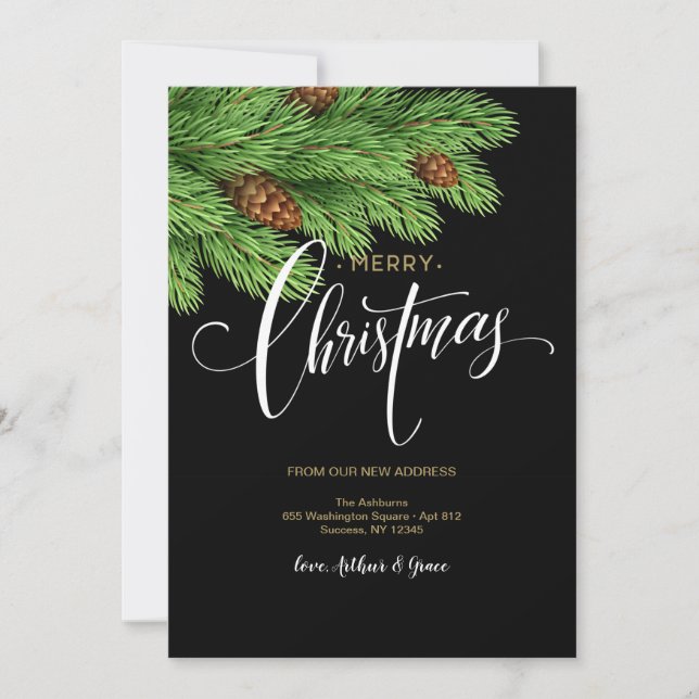 Merry Christmas Trendy Holiday Card (Front)
