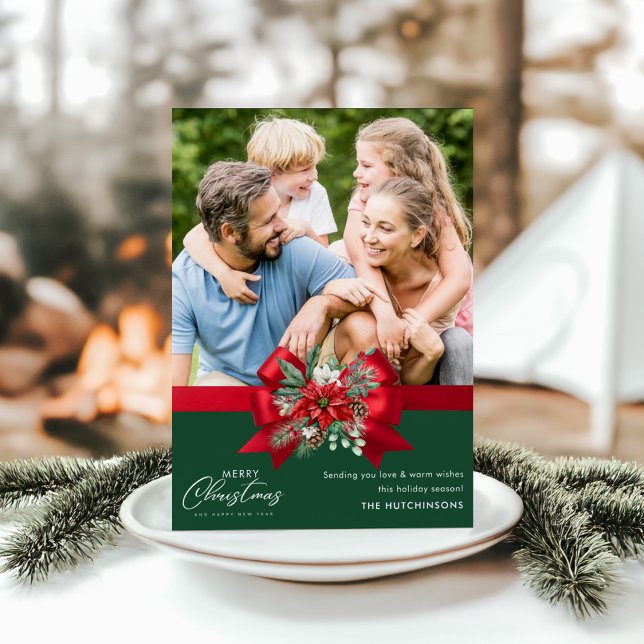 Merry Christmas Trendy One-photo holiday card  (Creator Uploaded)