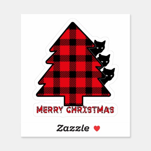 Merry Christmas Trio of Cats Sticker