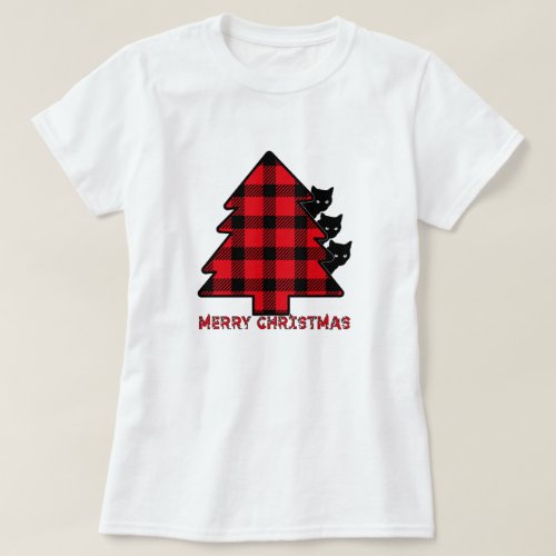 Merry Christmas Trio of Cats T_Shirt