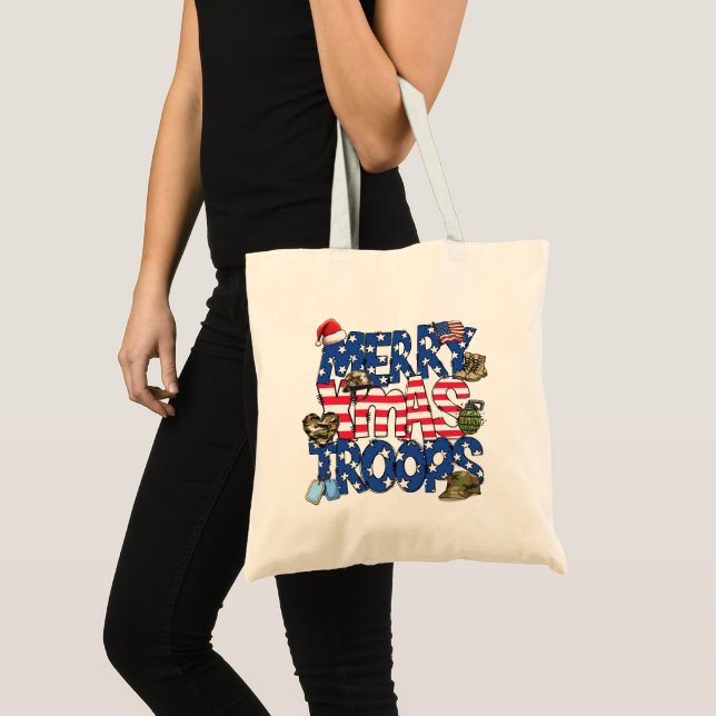 Merry Christmas Troops Tote Bag (Front (Product))