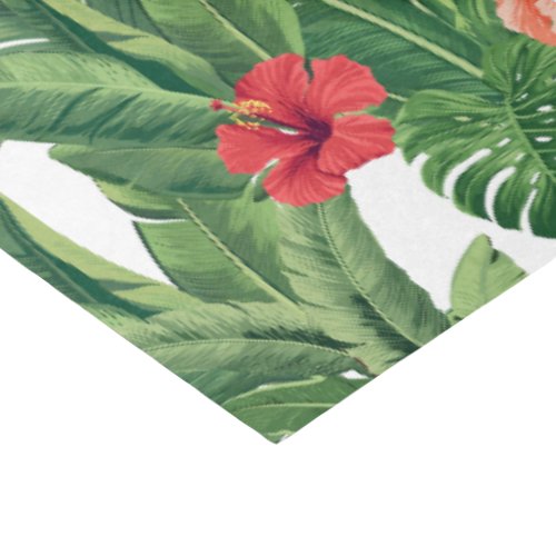 Merry Christmas Tropical Flower Leaf Green Red  Tissue Paper