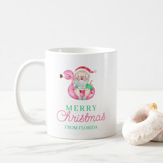 Merry Christmas Tropical Mug (With Donut)