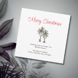 Merry Christmas Tropical Palm Trees Beach  Holiday Card<br><div class="desc">Tropical Merry Christmas greeting card,  with a palm trees illustration and customizable typography. A festive way send destination holiday wishes to friends and family from the beach.</div>