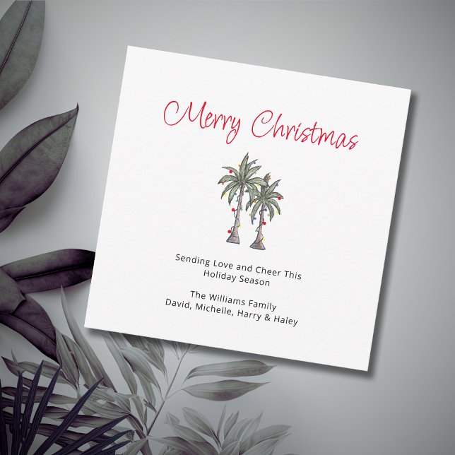 Merry Christmas Tropical Palm Trees Beach  Holiday Card (Creator Uploaded)
