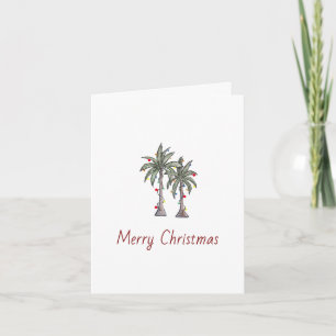Merry Christmas Tropical Palm Trees Beach Holiday Card