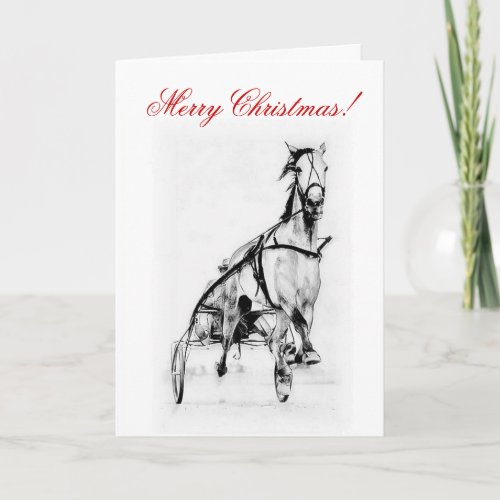 Merry Christmas Trotter Horse Racing Card