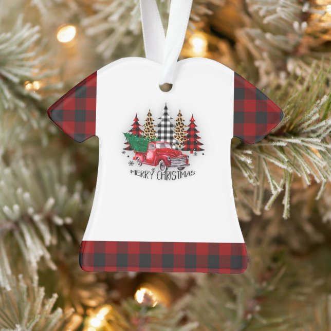 Merry Christmas truck and trees Ornament (Tree)