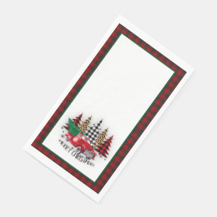 Merry Christmas truck and trees Paper Guest Towels