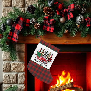 Merry Christmas truck and trees Small Christmas Stocking