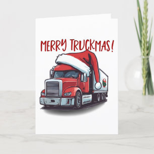 Merry Christmas Truck Driver Semi Truckmas Funny Letterpress Thank You Card