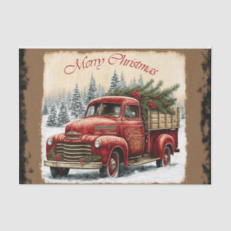 Merry Christmas Truck Tissue Paper