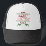 Merry Christmas Trucker Hat<br><div class="desc">Ugly Sweater themed Merry freaking Christmas. Funny gift for Scrooges this winter.</div>