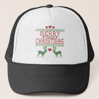 Merry Christmas Trucker Hat by Shaneys at Zazzle