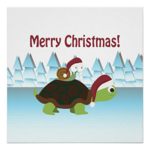 Merry Christmas! Turtle and Snail Poster