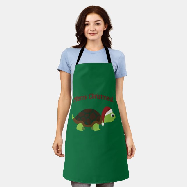 Merry Christmas Turtle Apron (Worn)