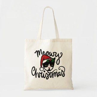 Merry Christmas Tuxedo Cat Tote Bag