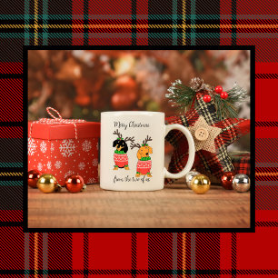 Merry Christmas Two Decked Out Dachshunds Coffee Mug