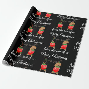 Merry Christmas Two Decked Out Dachshunds Wrapping Paper