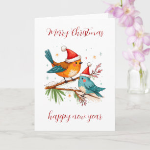 Merry Christmas Two Loving Birds Card