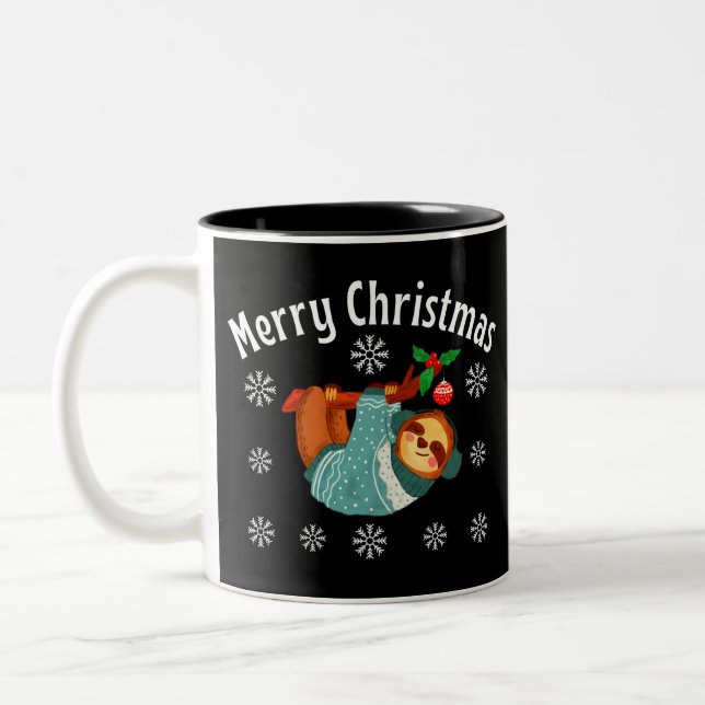 Merry Christmas Two-Tone Coffee Mug (Left)