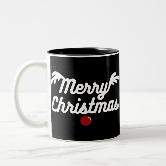 Merry Christmas Two-Tone Coffee Mug (Left)
