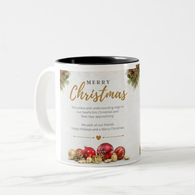 Merry Christmas  Two-Tone Coffee Mug (Front Left)