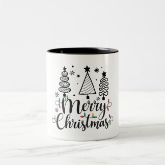 merry Christmas Two-Tone Coffee Mug