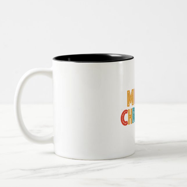 Merry Christmas Two-Tone Coffee Mug (Left)