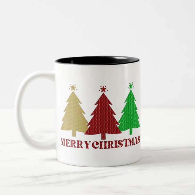 Merry Christmas Two-Tone Coffee Mug (Left)