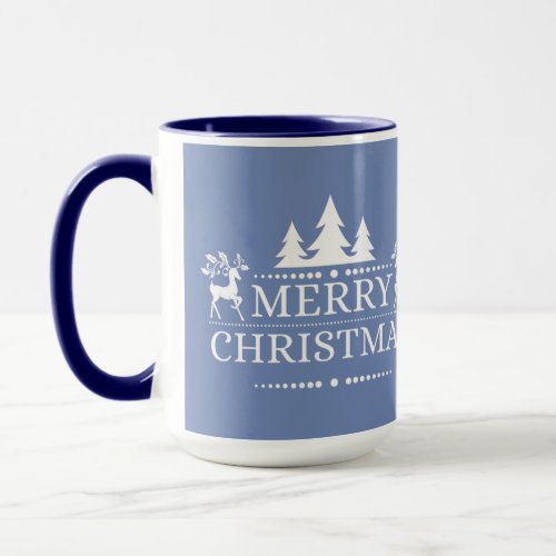 Merry Christmas Two Tone Mug_Blue Mug