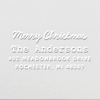 Merry Christmas Typewriter Custom Return Address Embosser