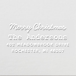 Merry Christmas Typewriter Return Address Embosser